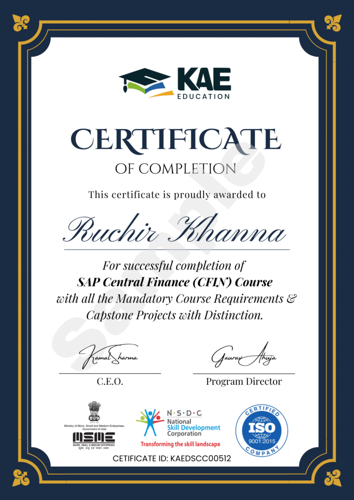 Sample Certificate (SAP Central Finance (CFIN))