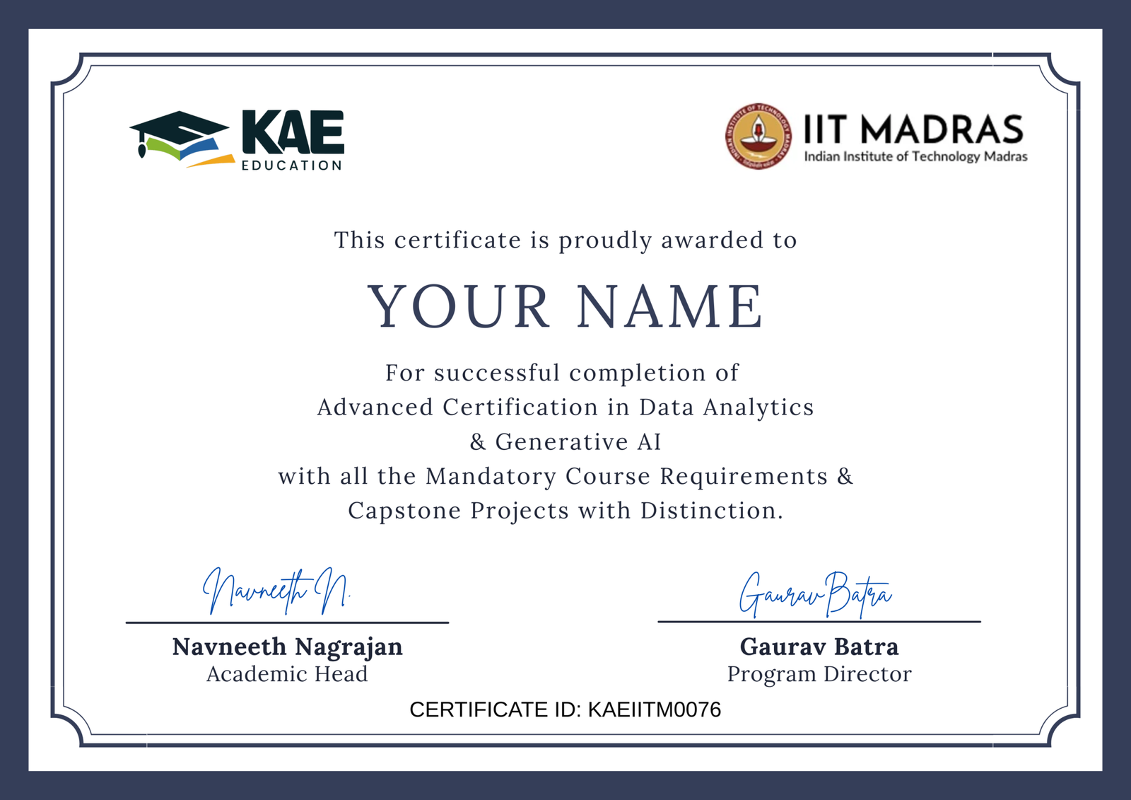 Sample Certificate
